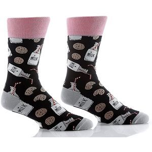 Yo Sox Men's Dress Crew Socks - Milk & Cookies